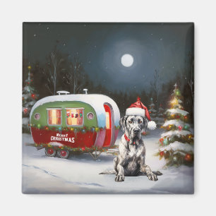 Winter Great Dane Caravan Weihnachtsabenteuer Magnet