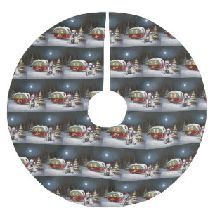 Winter Great Dane Caravan Weihnachtsabenteuer Polyester Weihnachtsbaumdecke