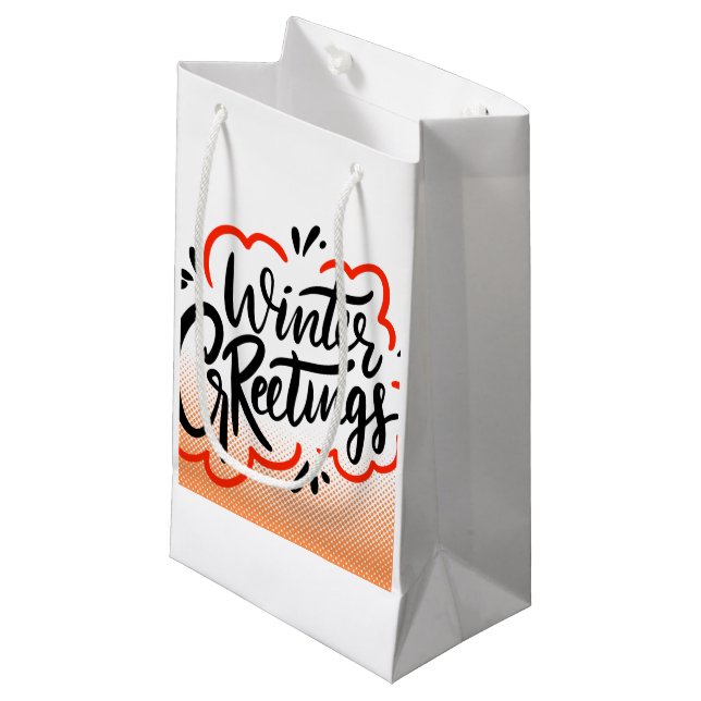 Winter Greatings Kleine Geschenktüte (Vorderseite Schrägansicht)