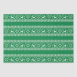 Winter Green und White Christmas Fair Isle Seidenpapier<br><div class="desc">Winter Grün und Weiße Weihnachtsmesse - Muster</div>