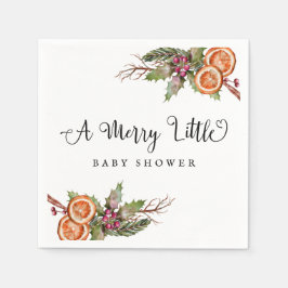 Winter Greenery Baby Shower Serviette