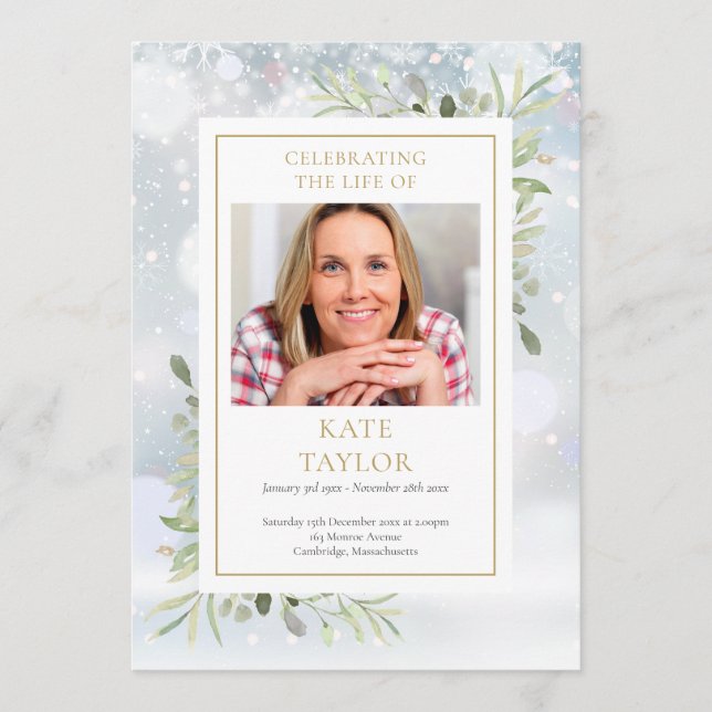 Winter Greenery Beerdigung des Serviceprogramms Programm (Vorderseite)