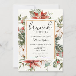 Winter Greenery Brunch und Bubbly Brautparty Einladung