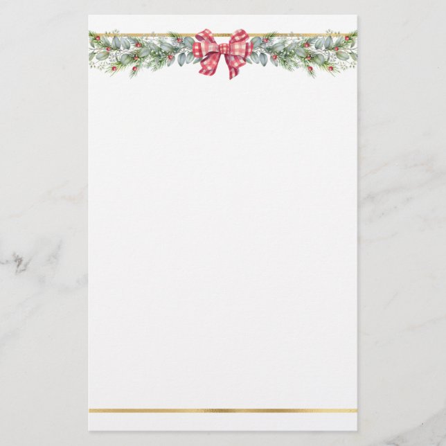 Winter Greenery Foliage Pine Stationery Briefpapier (Vorderseite)