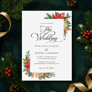 Winter Greenery Foliage Weihnachtsfeier Hochzeit Einladung