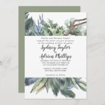 Winter Greenery Formal Wedding Einladung