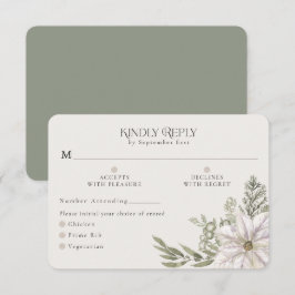 Winter Greenery Green Moss RSVP Card Optionen zum  Karte