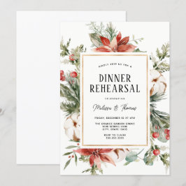 Winter Greenery Hochzeitsessen Probe Einladung