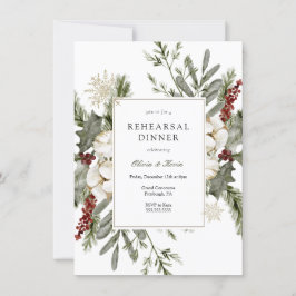 Winter Greenery und Florals Probe Dinner Einladung