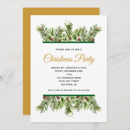 Winter Greenery Urlaub Weihnachten Party Einladung