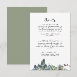 Winter Greenery Wedding Details Eintrittskarte Begleitkarte