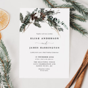 Winter Greenery Wedding Einladung