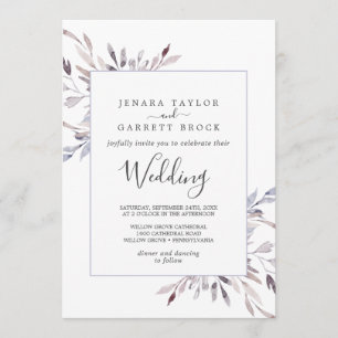 Winter Greenery Wedding Einladung