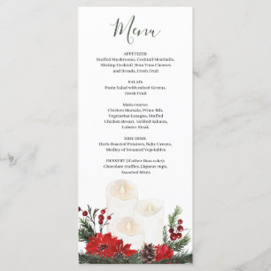 Winter Greenery Wedding Weihnachtsmenü Menükarte