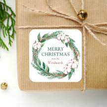 Winter Greenery Wreath Frohe Weihnachten Wasserfar