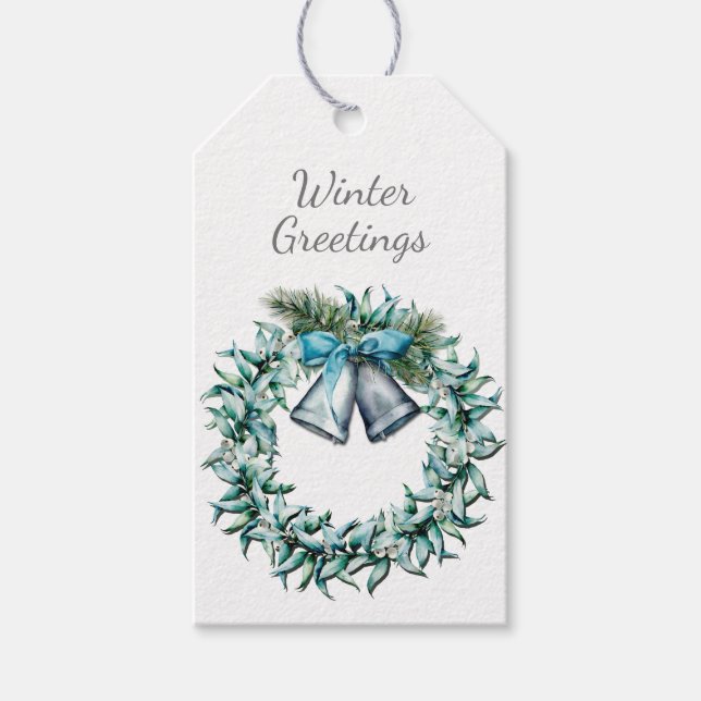 Winter Greetings Holiday Geschenk Tag Geschenkanhänger (Vorderseite)