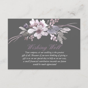 Winter Grey Floral Hochzeit wünschend gut Begleitkarte