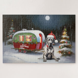 Winter-Großdane-Wohnwagen-Weihnachtsabenteuer