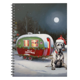 Winter-Großer-Däne-Wohnwagen-Weihnachtsabenteuer Notizblock