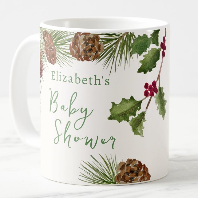 Winter-Grün-Babyshower-Mitgebs-Tasse Kaffeetasse (Von Creator hochgeladen)