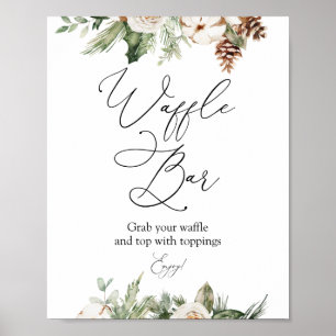 Winter-Grün-Waffelbar-Podestschild Poster