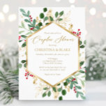 Winter Grüne Paare Dusche Einladungen<br><div class="desc">Wintergrün Paare duschen Einladungen! Diese Einladungen sind perfekt für ein Brautparty im Winter oder Weihnachten! Diese Einladungen sind mit Aquarellfarben bemalter Vegetation mit roten und goldenen Akzenten versehen.</div>