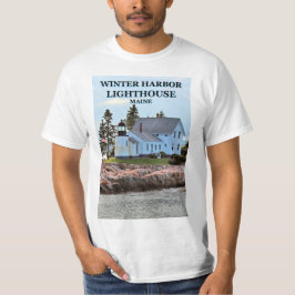 Winter-Hafen-Leuchtturm, Maine-T - Shirt