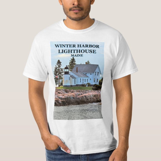 Winter-Hafen-Leuchtturm, Maine-T - Shirt (Vorderseite)