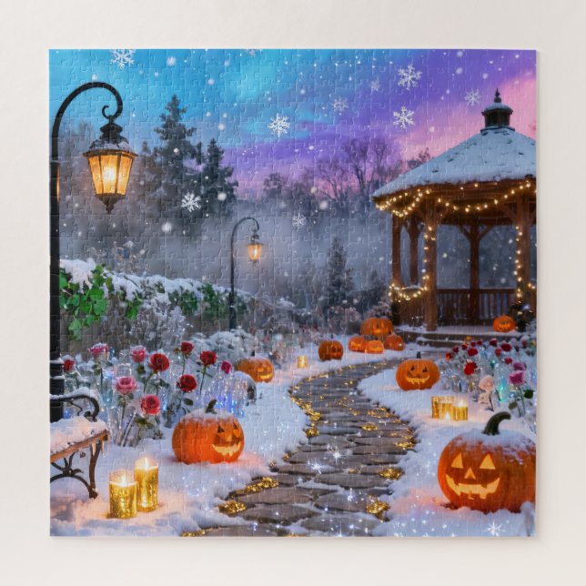 Winter-Halloween-Garten-Puzzle (Vertikal)