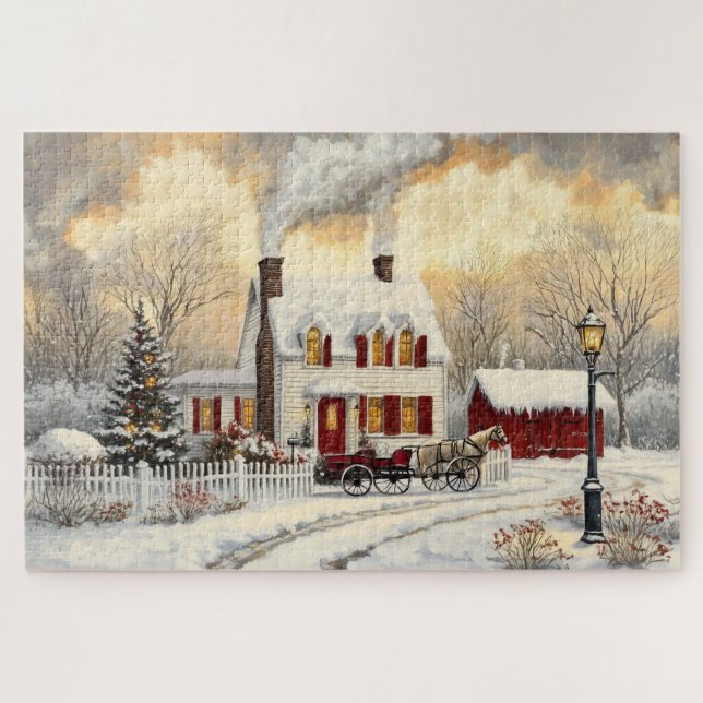Winter-Haus-Puzzle (Horizontal)