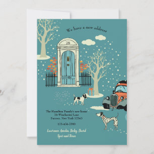 Winter-Haustür-bewegliche Mitteilung Einladung