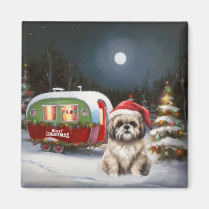 Winter Havanese Caravan Weihnachtsabenteuer Magnet