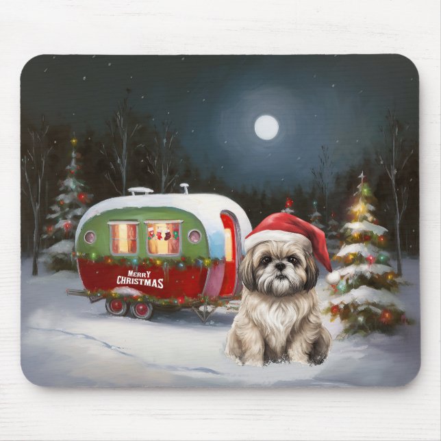 Winter Havanese Caravan Weihnachtsabenteuer Mousepad (Vorne)