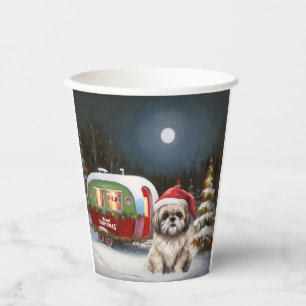 Winter Havanese Caravan Weihnachtsabenteuer Pappbecher