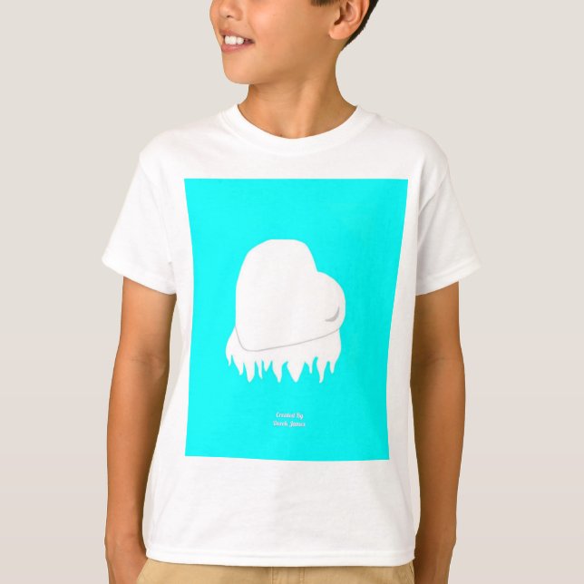 Winter Heart Boys White Basic T Shirt (Vorderseite)