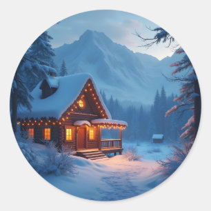 Winter Hearth - Runder Aufkleber