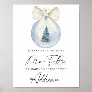 Winter-Hilfe für die werdende Mutter beim Adressie Poster