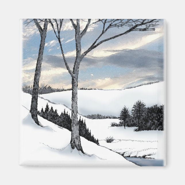 Winter Hillside Magnet (Vorne)
