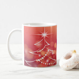 Winter Hintergrund mit Weihnachtsbaum Kaffeetasse