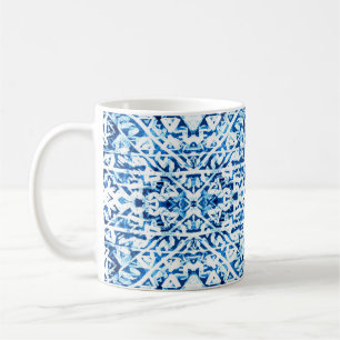 Winter Hintergrund. Wasserfarbe Handgemalt Blau In Kaffeetasse