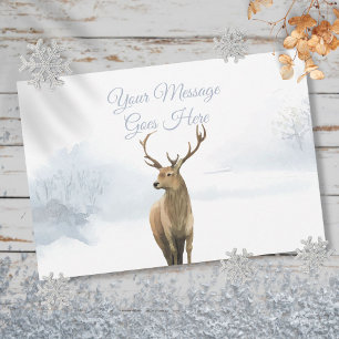 Winter Hirsch Weihnachtsfeiertage Elegantes Skript Feiertagskarte