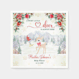 Winter Hirsch Weihnachtsschneeflocke Kinderdusche Serviette