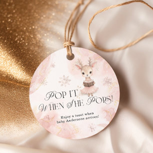 Winter Hirsche Pop, wenn sie Pop Baby Dusche Geschenkanhänger