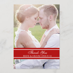 Winter-Hochzeit danken Ihnen Foto-Karten-rotes Dankeskarte