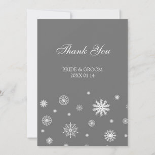 Winter-Hochzeit danken Ihnen kardiert Grau Dankeskarte