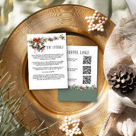 Winter Hochzeit Holly Bells und Rote Berries Detai Begleitkarte