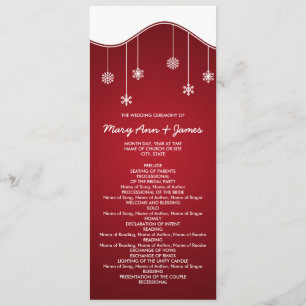 Winter Hochzeit Programm Snowflake Dekoration Rot