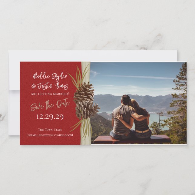 Winter Hochzeit Save the Date Foto (Vorderseite)