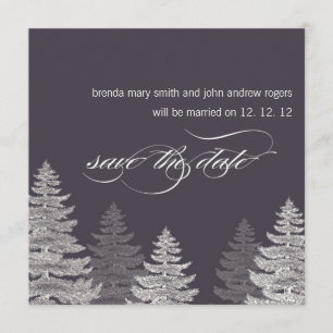 Winter Hochzeit Save the Date Karten Bäume