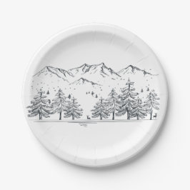 Winter Hochzeiten Berge Naturbäume Land Pappteller